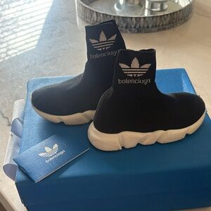 Balenciaga Kids Black and White Sock Sneakers